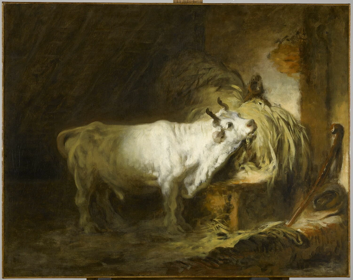  96-Jean-Honoré Fragonard-Il toro bianco nella stalla - Museo del Louvre, Parigi 